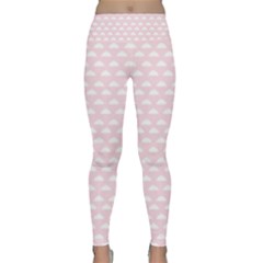 Little Clouds Pattern Pink Lightweight Velour Classic Yoga Leggings by ConteMonfrey