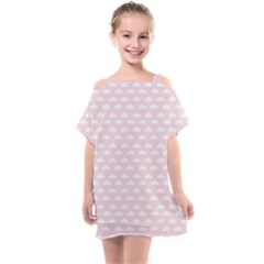 Little Clouds Pattern Pink Kids  One Piece Chiffon Dress by ConteMonfrey