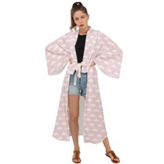 Little Clouds Pattern Pink Maxi Kimono by ConteMonfrey