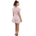 Little Clouds Pattern Pink Flutter Sleeve Wrap Dress View2