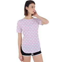 Little Clouds Pattern Pink Perpetual Short Sleeve T-shirt by ConteMonfrey