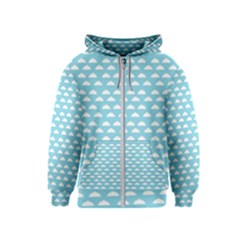 Little Clouds Blue  Kids  Zipper Hoodie by ConteMonfrey