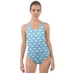 Little Clouds Blue  Cut-out Back One Piece Swimsuit by ConteMonfrey