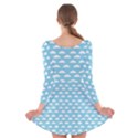 Little Clouds Blue  Long Sleeve Velvet Skater Dress View2