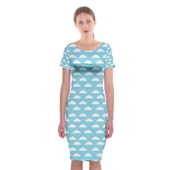 Little Clouds Blue  Classic Short Sleeve Midi Dress by ConteMonfrey