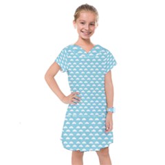 Little Clouds Blue  Kids  Drop Waist Dress by ConteMonfrey