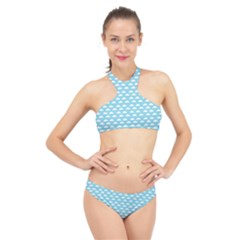 Little Clouds Blue  High Neck Bikini Set by ConteMonfrey