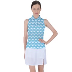 Little Clouds Blue  Women s Sleeveless Polo Tee by ConteMonfrey