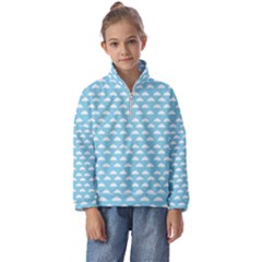 Little Clouds Blue  Kids  Half Zip Hoodie by ConteMonfrey