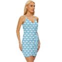 Little Clouds Blue  Wrap Tie Front Dress View3