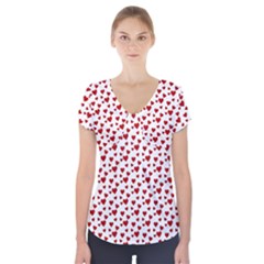 Billions Of Hearts Short Sleeve Front Detail Top by ConteMonfrey