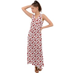 Billions Of Hearts V-neck Chiffon Maxi Dress by ConteMonfrey