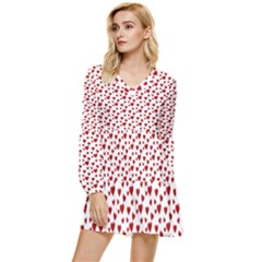 Billions Of Hearts Tiered Long Sleeve Mini Dress by ConteMonfrey