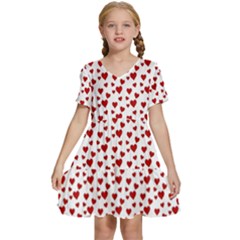 Billions Of Hearts Kids  Short Sleeve Tiered Mini Dress by ConteMonfrey