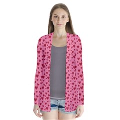 Cute Little Hearts Drape Collar Cardigan