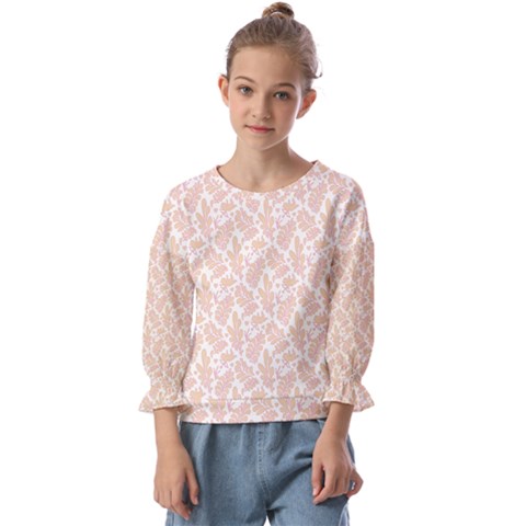 Delicated Leaves Kids  Cuff Sleeve Top by ConteMonfrey