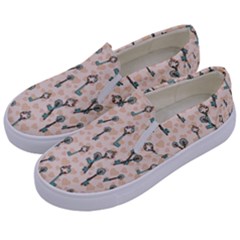 Romantic Heart Keys Kids  Canvas Slip Ons by ConteMonfrey