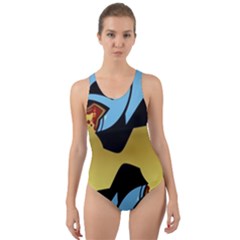 Abstract 3d Art New World Cut-out Back One Piece Swimsuit by Wegoenart