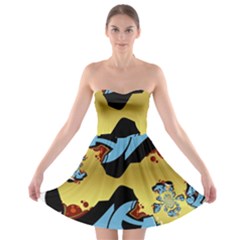 Abstract 3d Art New World Strapless Bra Top Dress by Wegoenart