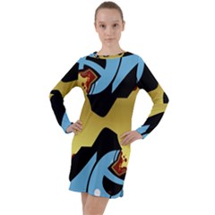 Abstract 3d Art New World Long Sleeve Hoodie Dress by Wegoenart