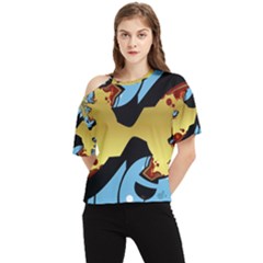 Abstract 3d Art New World One Shoulder Cut Out Tee by Wegoenart