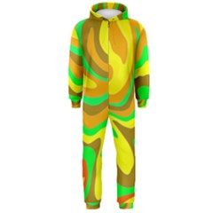 Groovy Wavy Pattern Colorful Pattern Hooded Jumpsuit (men)