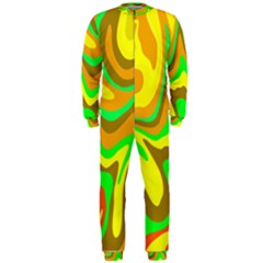 Groovy Wavy Pattern Colorful Pattern Onepiece Jumpsuit (men) by Wegoenart