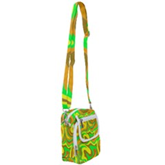 Groovy Wavy Pattern Colorful Pattern Shoulder Strap Belt Bag by Wegoenart