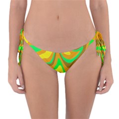 Groovy Wavy Pattern Colorful Pattern Reversible Bikini Bottom by Wegoenart