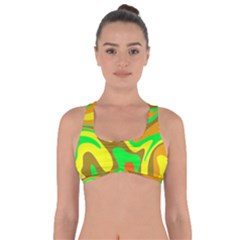 Groovy Wavy Pattern Colorful Pattern Got No Strings Sports Bra by Wegoenart