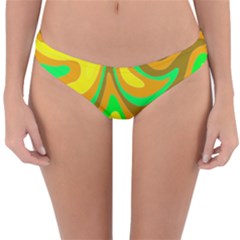 Groovy Wavy Pattern Colorful Pattern Reversible Hipster Bikini Bottoms by Wegoenart