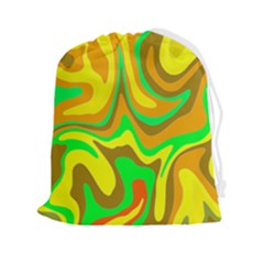 Groovy Wavy Pattern Colorful Pattern Drawstring Pouch (2xl) by Wegoenart