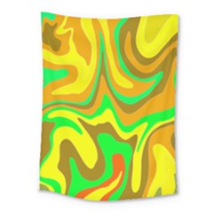 Groovy Wavy Pattern Colorful Pattern Medium Tapestry by Wegoenart