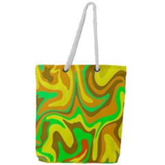 Groovy Wavy Pattern Colorful Pattern Full Print Rope Handle Tote (large) by Wegoenart