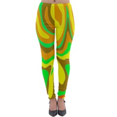 Groovy Wavy Pattern Colorful Pattern Lightweight Velour Leggings by Wegoenart