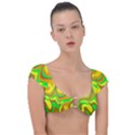 Groovy Wavy Pattern Colorful Pattern Cap Sleeve Ring Bikini Top View1