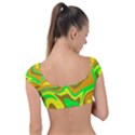 Groovy Wavy Pattern Colorful Pattern Cap Sleeve Ring Bikini Top View2