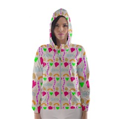 Geometric Shape Pattern Shapes Women s Hooded Windbreaker