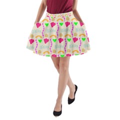 Geometric Shape Pattern Shapes A-line Pocket Skirt by Wegoenart