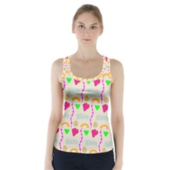 Geometric Shape Pattern Shapes Racer Back Sports Top by Wegoenart