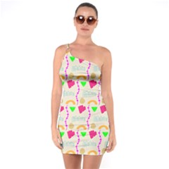 Geometric Shape Pattern Shapes One Soulder Bodycon Dress by Wegoenart