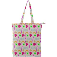 Geometric Shape Pattern Shapes Double Zip Up Tote Bag by Wegoenart