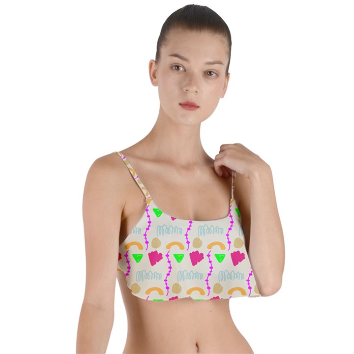 Geometric Shape Pattern Shapes Layered Top Bikini Top 