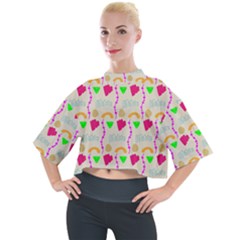 Geometric Shape Pattern Shapes Mock Neck Tee by Wegoenart