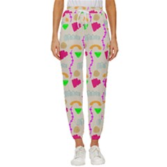 Geometric Shape Pattern Shapes Cropped Drawstring Pants by Wegoenart