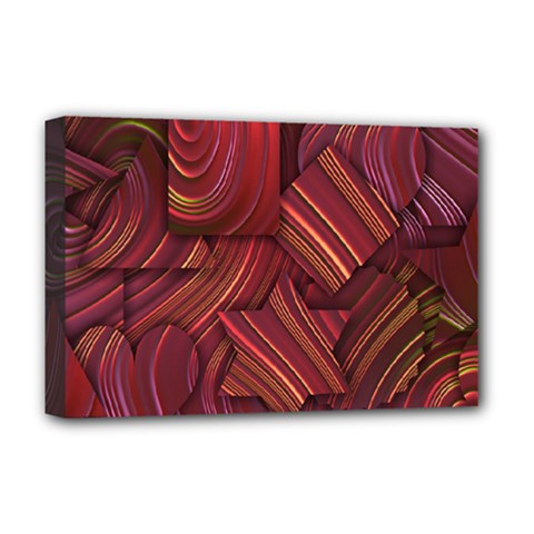 Shapes Shape Spiral Pattern Swirls Swril Deluxe Canvas 18  X 12  (stretched) by Wegoenart