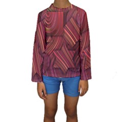 Shapes Shape Spiral Pattern Swirls Swril Kids  Long Sleeve Swimwear by Wegoenart