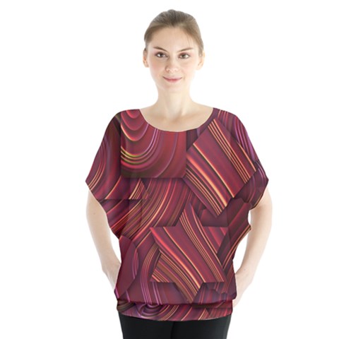 Shapes Shape Spiral Pattern Swirls Swril Batwing Chiffon Blouse by Wegoenart