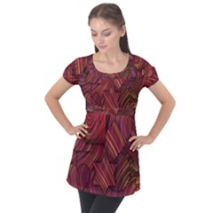 Shapes Shape Spiral Pattern Swirls Swril Puff Sleeve Tunic Top by Wegoenart