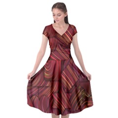 Shapes Shape Spiral Pattern Swirls Swril Cap Sleeve Wrap Front Dress